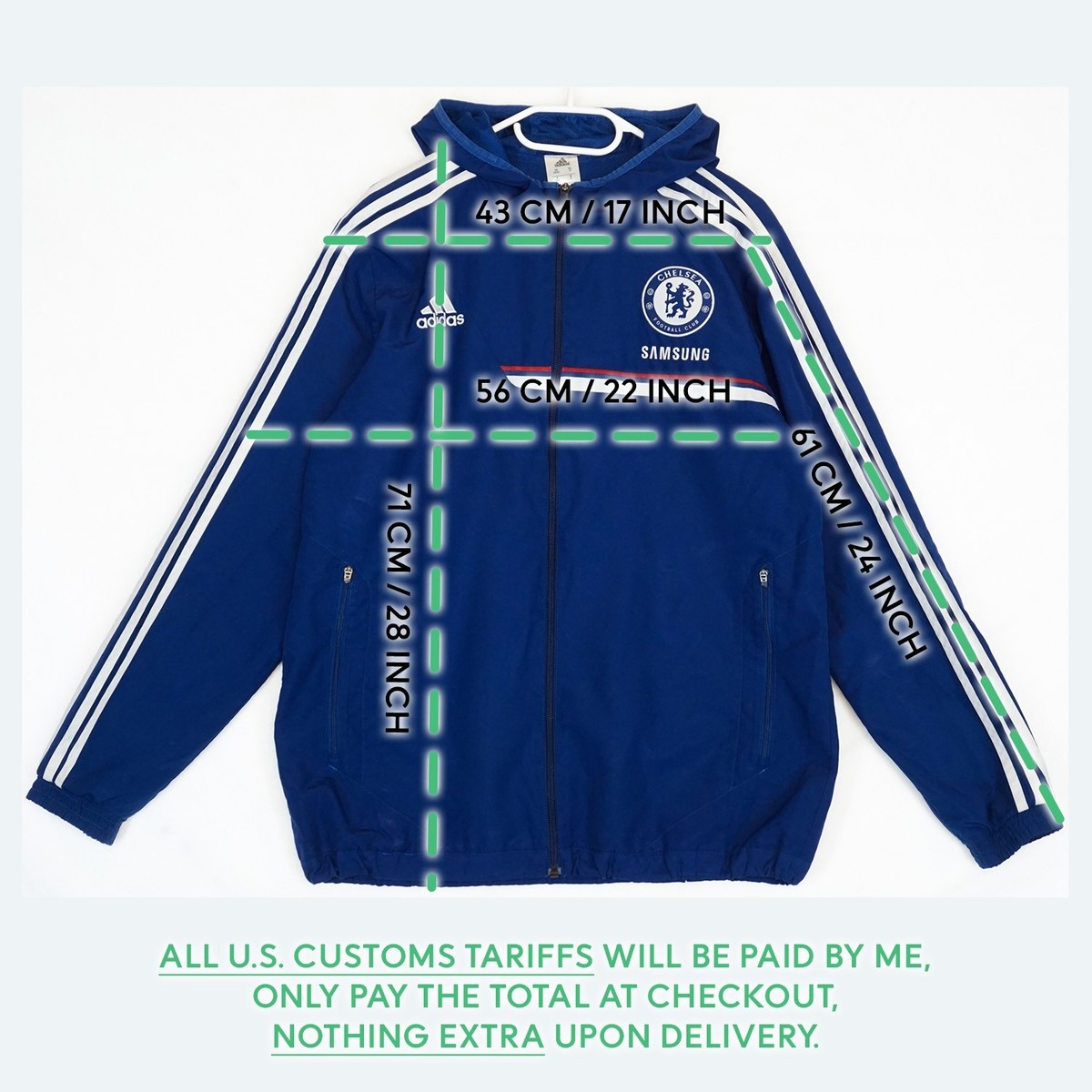 Adidas Chelsea 2013 Blue Full Zip Track Jacket Men's Size M | eBay