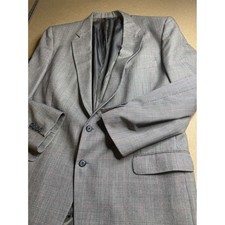 Burberrys Vintage Mens Grey Glen Plaid Pure Wool 2 Button Blazer Sport Coat USA