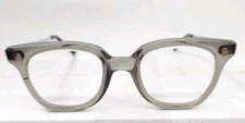 Vintage Fend-All T-30 Z87 Safety Glasses Multi-Fit Temple Gray Horn Rimmed 4 1/2
