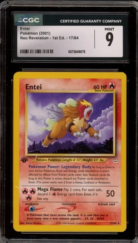 Pokemon Entei Neo Revelation 1st Edition Rare #17 CGC 9 Mint