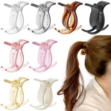 8 Pcs Glossy Colorful Ponytail Holders Claw Clips for Braiding Buns - Strong ...