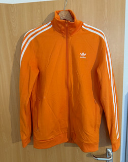 adidas Originals Herren Trainingsjacke M Orange/Weiß 3 Streifen Reißverschluss