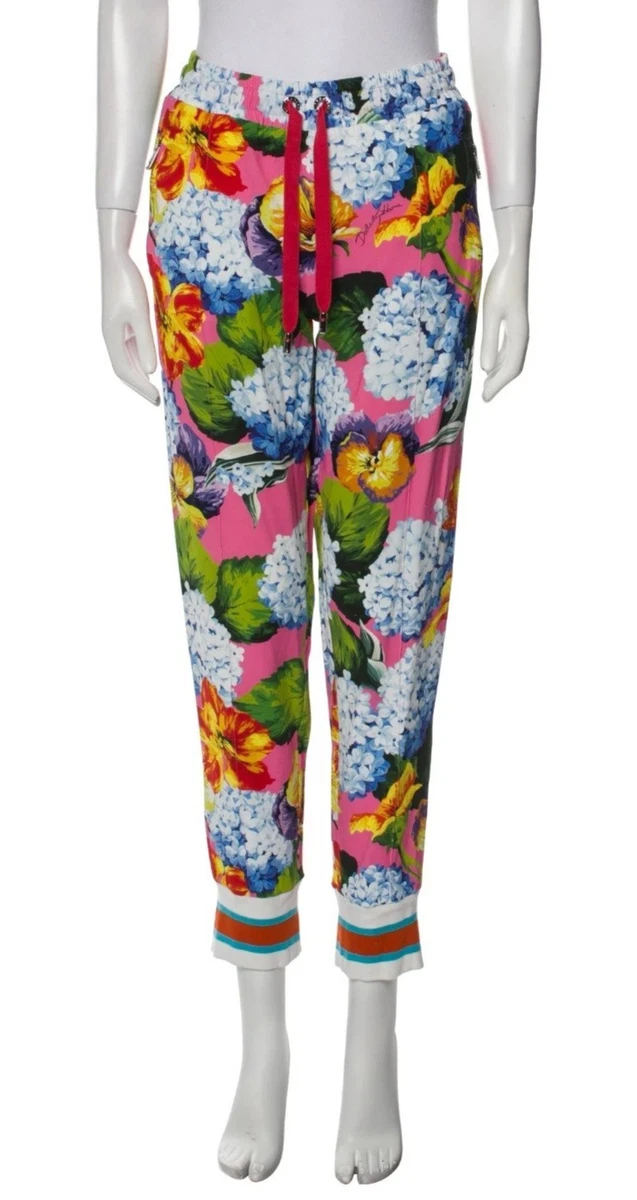 Pantalon Droit Floral Dolce&Gabbana - Taille 44 / US 10, En Soie - Neuf Avec étiquette