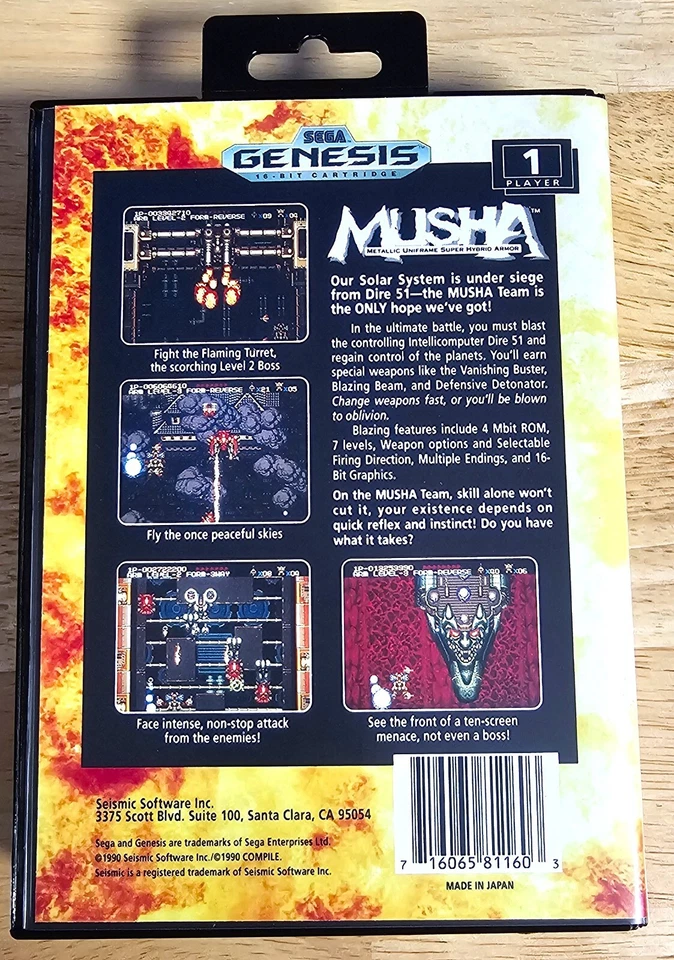 MUSHA w/Save Feature - Game, Manual, & Case For Sega Genesis Mega Drive - Image 4 of 4
