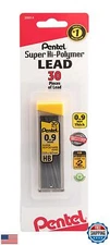 Pentel Super Hi-Polymer Lead Refill , 0.9 mm Thick, HB, 30 Pieces of Lead (C2