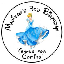 PRINCESS PERSONALIZED CUSTOM THANK YOU SEALS LABELS STICKERS PARTY FAVORS