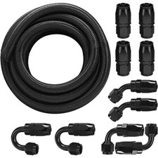 20ft 12 Nylon Braided Fuel Line Kit W Oil Gas Fuel Hose 8an Fittings Adapter