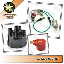 Lucas 43D4 45D4 Points and Condenser with Distributor Cap plus Red Rotor Arm 