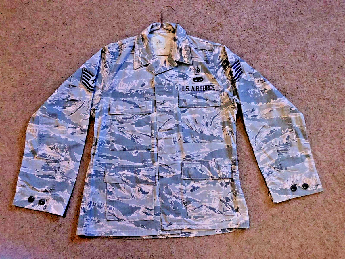 Stripe Camo Uniform Air Force Blue Tiger Stripe Military ABU Shirt
