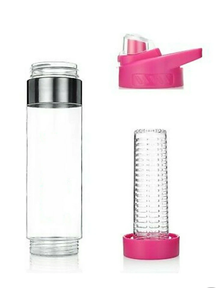 NEW Fruit Infuser Infusion Water Bottle-One Click Open Pro 24oz, yellow USA Yoga - Image 3 of 4