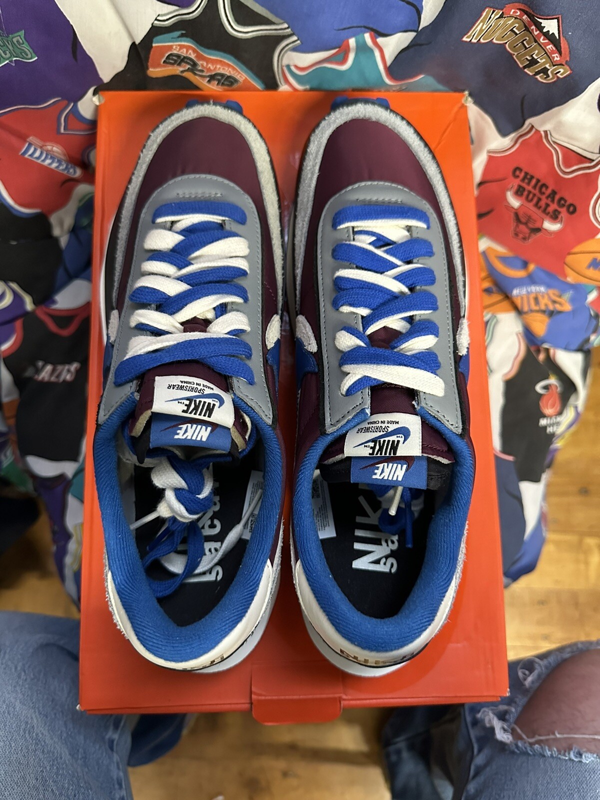 SACAI X NIKE Taglia 11 5 Nike sacai x Undercover x LDWaffle Night Maroon Team Royal