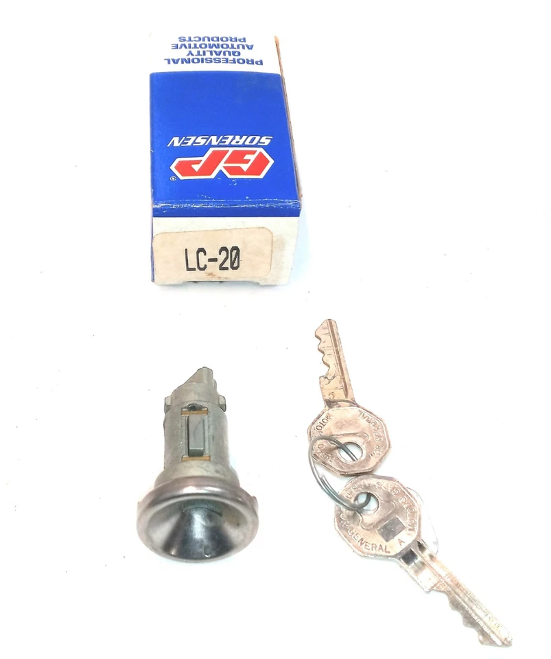 Цилиндр замка зажигания GP Sorensen с ключами LC-20 новый из старых запасов - Изображение 2 из 3