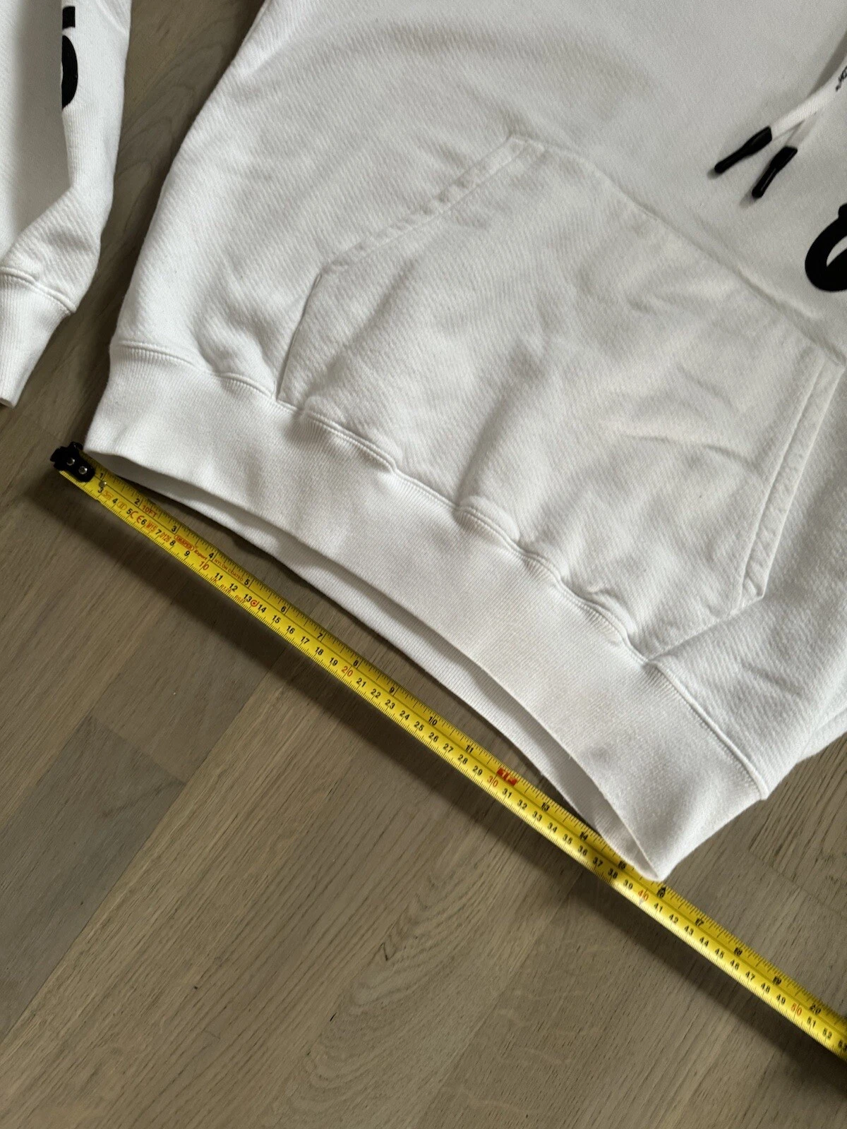 OFF WHITE Maglione con cappuccio da uomo bianco sporco taglia top in foto su nastro
