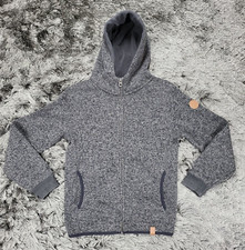 Quiksilver Jacket Youth Medium Heather Gray Hooded Fleece Long Sleeve Full-Zip