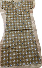 COTTON NIghtie NIGHTGOWN Kaftan FULL LENGTH S/M/L INDIA MODESTY WEAR brown
