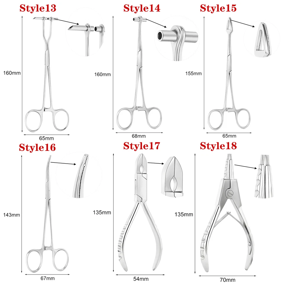 Alicate de apertura y cierre de acero inoxidable esponja abrazaderas herramienta de perforación corporal Foto 4 de 4