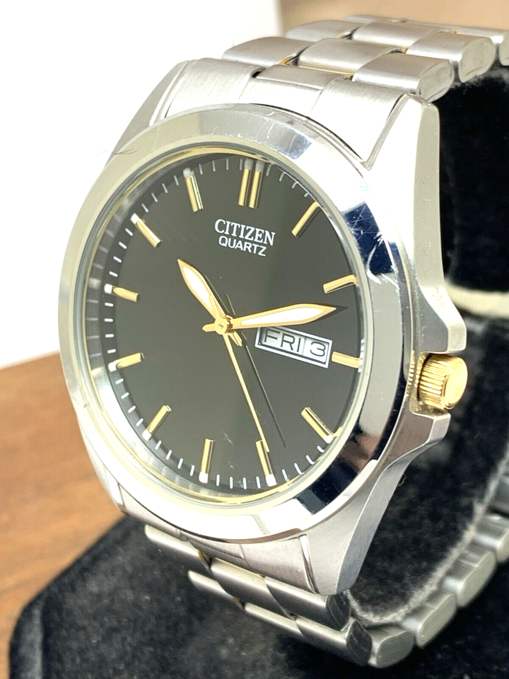 Citizen Men's Watch BF0584-56E Quartz Black Dial Day Date 2-Tone ...