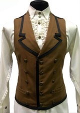 SHRINE GOTHIC COMMODORE BROWN RETRO VAMPIRE VICTORIAN PIRAT STEAMPUNK VEST