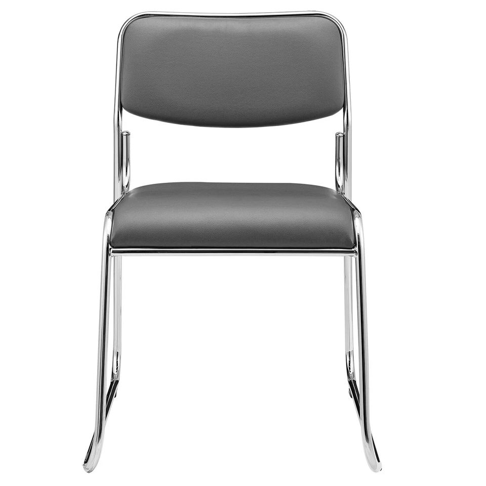 [pro.tec]Set de 4 sillas de oficina visita para conferencias piel sintética gris - Imagen 3 de 4