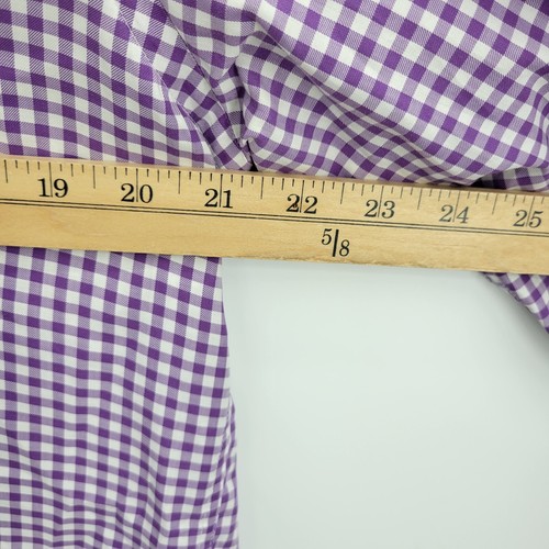 J McLaughlin Shirt Mens Large Purple White Plaid Long Sleeve Button Down - Picture 8 of 9