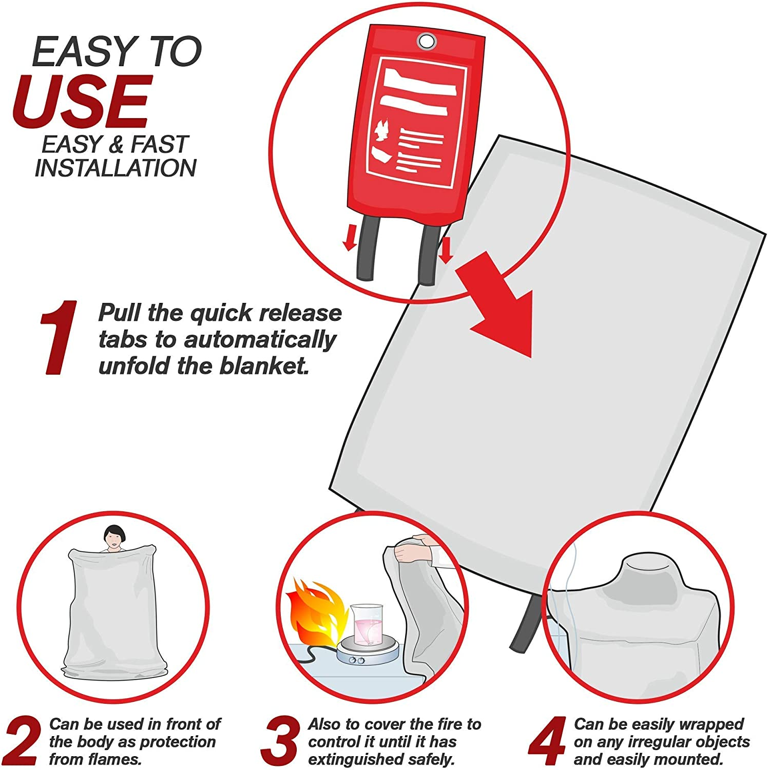  Fire Blankets Emergency for Home Prepared Hero Fire Blanket for