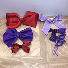 Bow lot of 6 Girls Red Purple Mix Sizes Styles Elegant PREOWNED