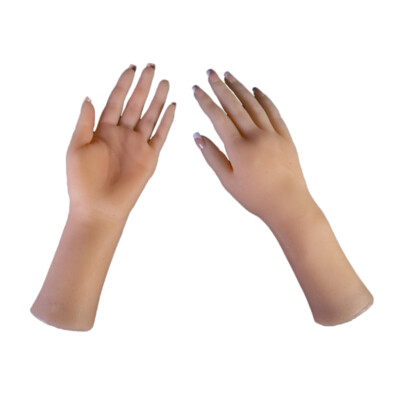 Frauen Nail Art Soft Practice Hände Flexible Silikonprothese Hände Maniküre