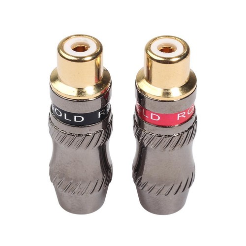 2pcs RCA Female Terminals Gold Plated Audio Video Adapter Soldering ...