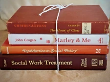 Decor Bundle 4 Vintage Hardcover Books Reds Maroon Staging Mantel Prop Library