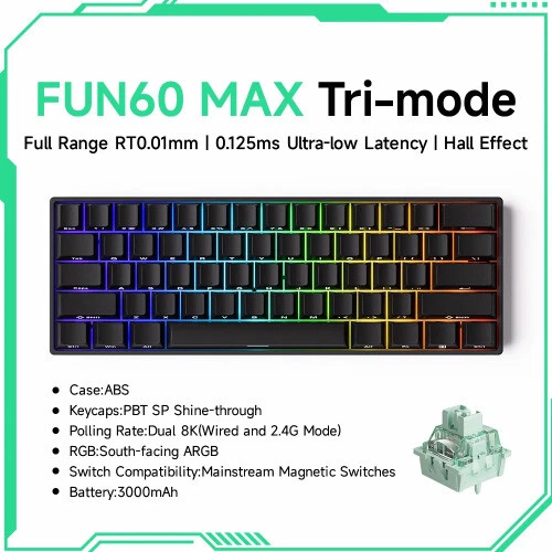 Mechanical Gaming Keyboard with Magnetic Switch 60% Rapid Trigger Design