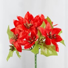 Package of 24 Small Artificial Poinsettia 6-1/2" Floral Picks
