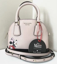 Kate Spade Disney Minnie Mouse Mini Dome Satchel Beige PXRUA716 Crossbody NWT