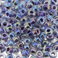 Miyuki Round Seed Beads Rocaille's Size 6/0 Amethyst/ Crystal AB 20gm-Tube 6-274