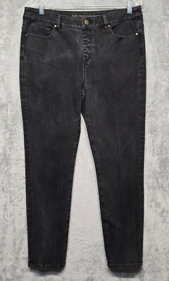 Soft Surroundings Jeans Womens Medium Black Denim Pull On Stretch Comfort Basic