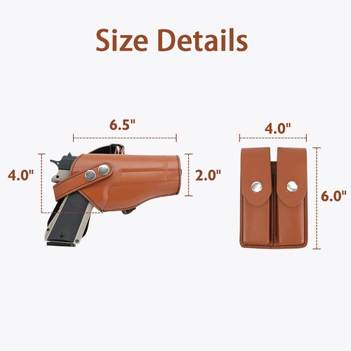 Leather General Vertical Gun Holster Shoulder Holster Adjustable Right Hand - Picture 6 of 9