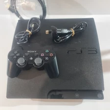 Sony PlayStation 3  Slim - PS3 Console CECH-3002A+Controller+Cables - Tested