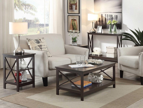 Oxford End Table 15.75" - Modern Living Room Table with Storage Shelves, Transit - Picture 5 of 6