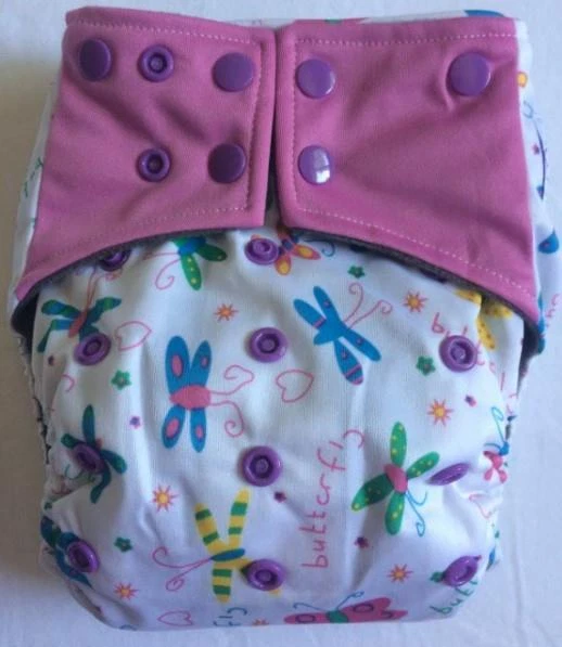 Lote de 6 pañales de tela de bambú carbón AIO bolsillo reutilizable flauta feliz Foto 4 de 4