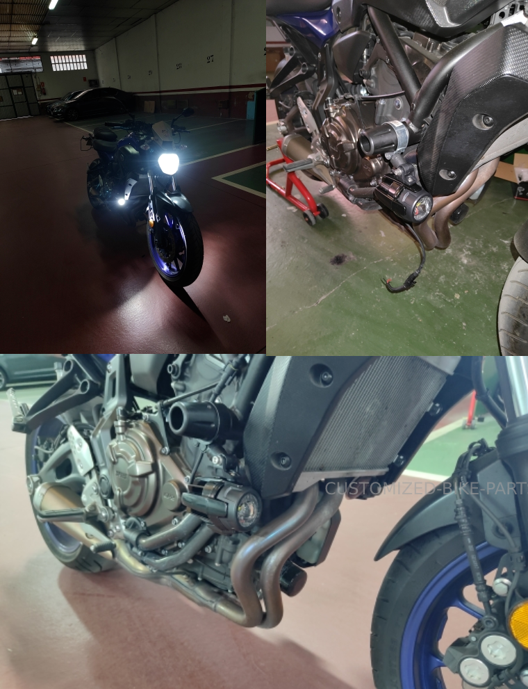 Complete LED Auxiliary Spot Fog Light Assembly Kit - Yamaha MT-07