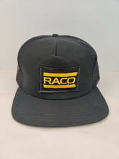 Vintage USA MADE Raco Patch Trucker Hat Snapback Cap NOS NWOT