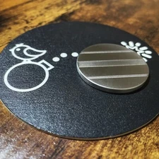 ALIGNMENT LINES 1.5" Stainless Steel Laser Engraved Golf Ball Marker!