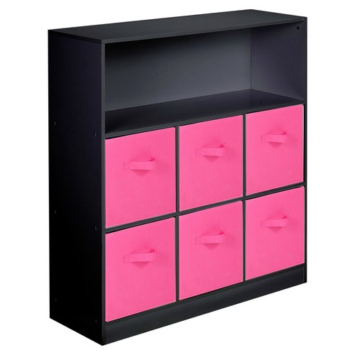 Wooden Wide 7 Cubed Cupboard Bookcase Storage Units Shelves 6 Drawers Baskets - Picture 35 of 97