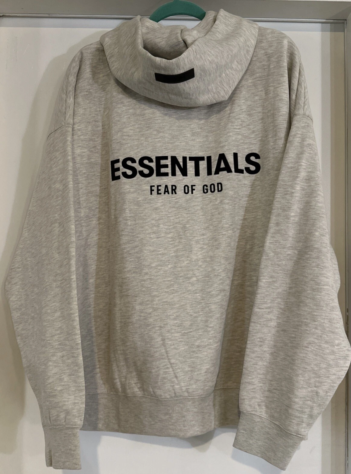 Felpa con cappuccio pullover ESSENTIALS Fear Of God "Farina d'avena leggera" XL nuova
