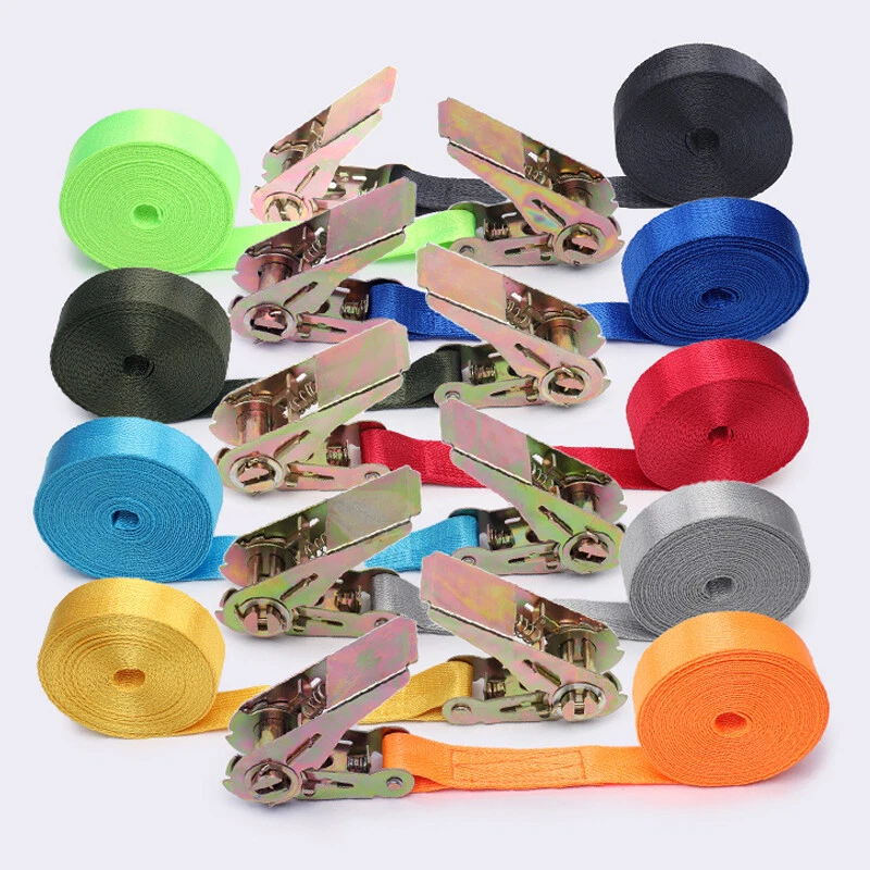 1-5M Ratchet Belt Tow Rope Cargo Straps Tie-Down Belt With Metal Buckle Baggage - Image 3 of 4