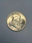 1949-D Denver Franklin Half Dollar, US 50c Silver Coin, UNC BU Uncirculated