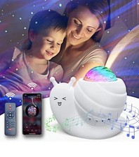 Projector Lamp Bluetooth Speaker Kids Bedroom Lamp 4-in-1 Snail Galaxy