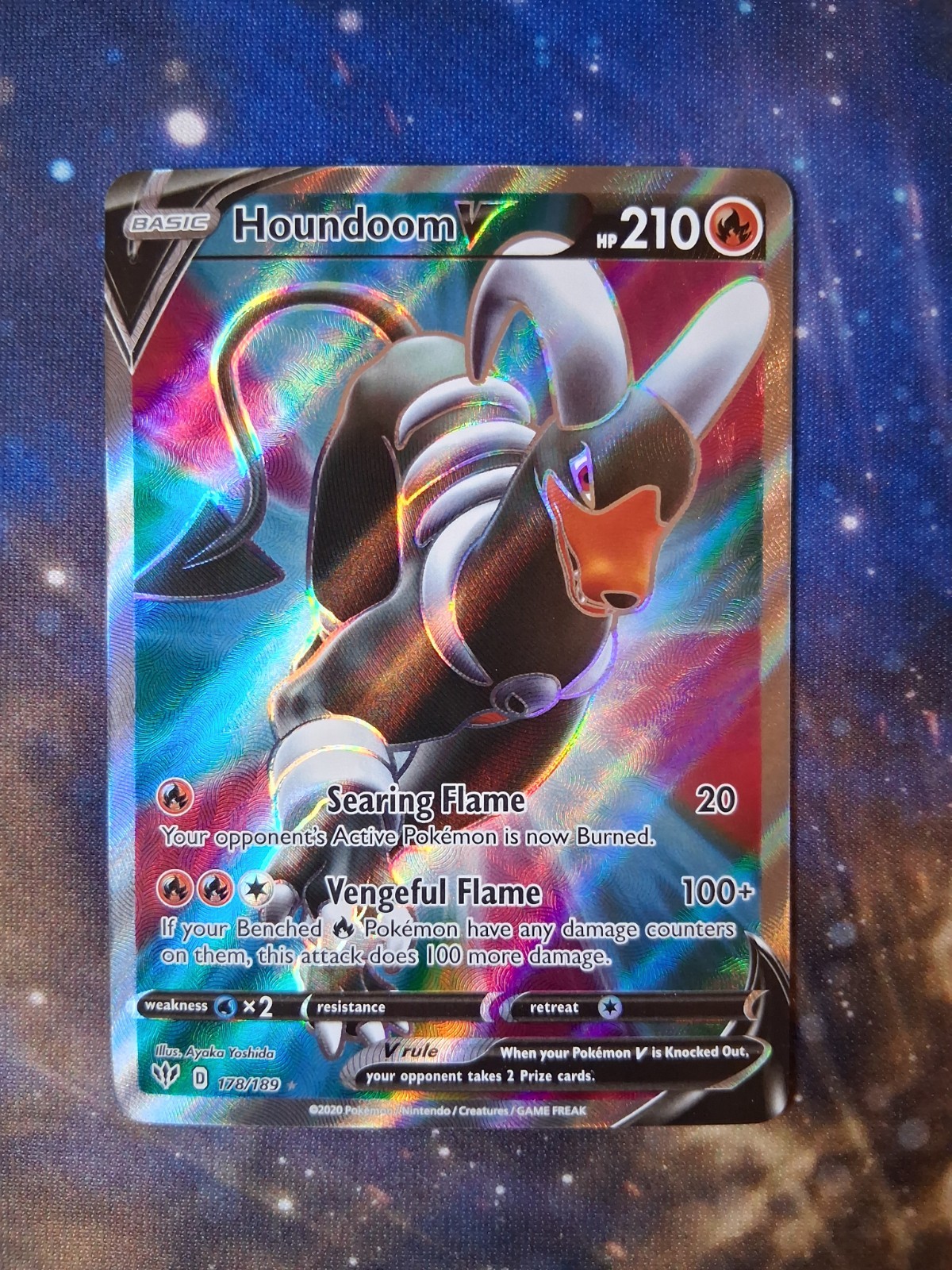 Houndoom V (Full Art) 178/189 Swsh03: Darkness Ablaze Holo