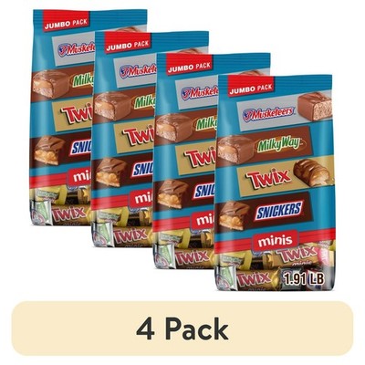 Snickers Twix & More Minis Chocolate Candy Variety Pack 30.63oz 4 Pack FREESHIP