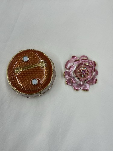 Joan Rivers Classics Collection Pink Enamel Rose Hidden Treasures Box