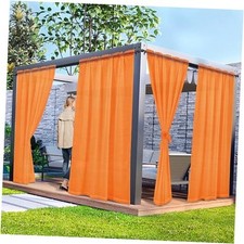 4 Panels Outdoor Sheer Curtains for Patio, Non 52"W x 84"L Pack of 4 Orange